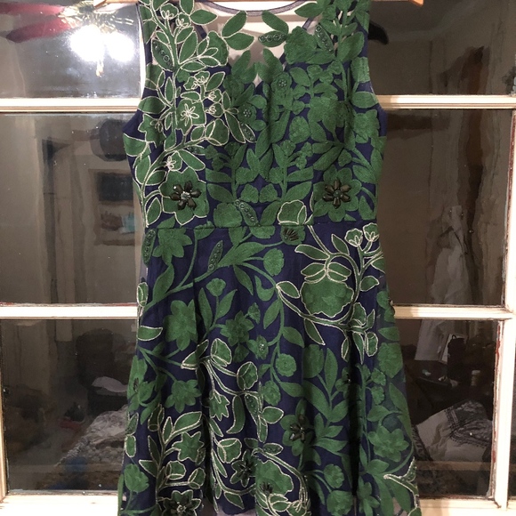 Anthropologie Embroidered Fern Dress by Pankaj - Picture 3 of 5